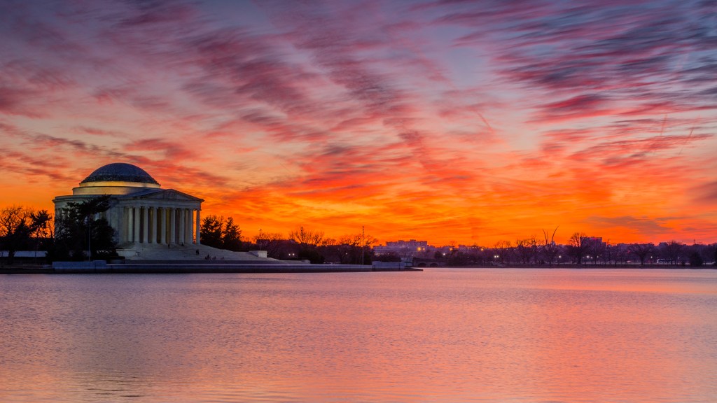 Tidal Basin and Thomas Jefferson Memorial – Washington DC Winter&nbsp;Sunset