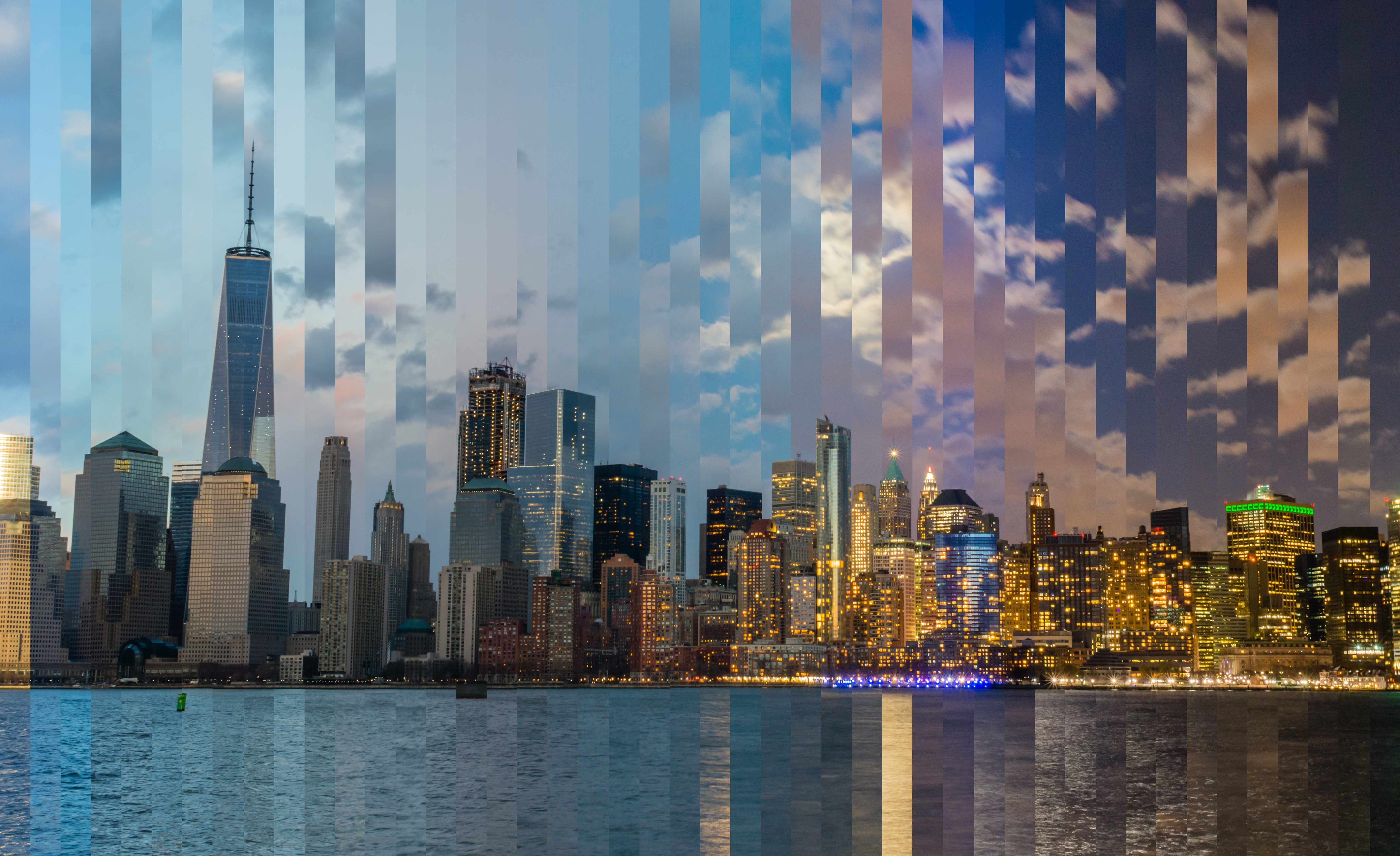 New York City Moonrise Timeslice